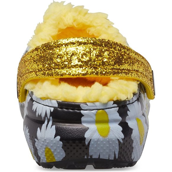 NEW CROCS Size 6 Toddler Classic Lined Vacay Vibes Clog - Black Daisy - Picture 5 of 7